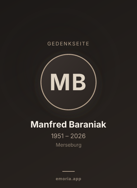 Gedenkportrait von Manfred Baraniak