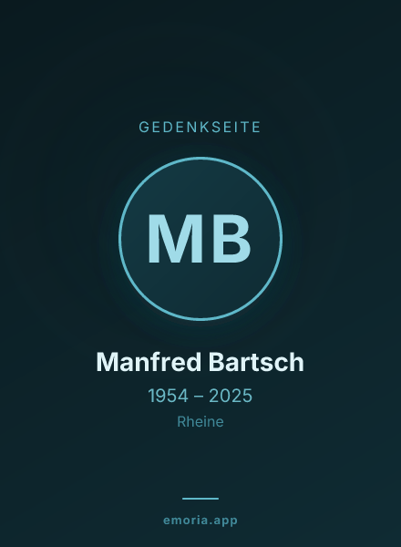Gedenkportrait von Manfred Bartsch
