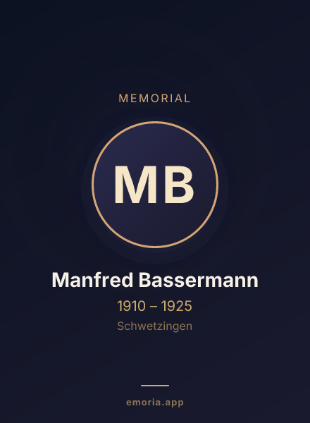 Memorial portrait of Manfred Bassermann