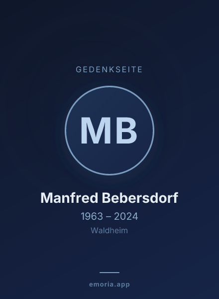 Gedenkportrait von Manfred Bebersdorf