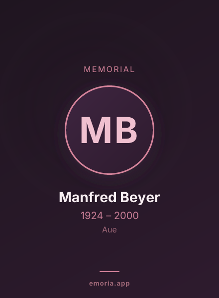 Memorial portrait of Manfred Beyer