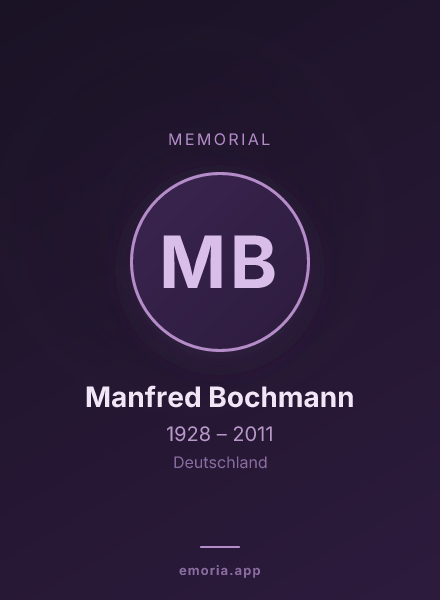 Memorial portrait of Manfred Bochmann