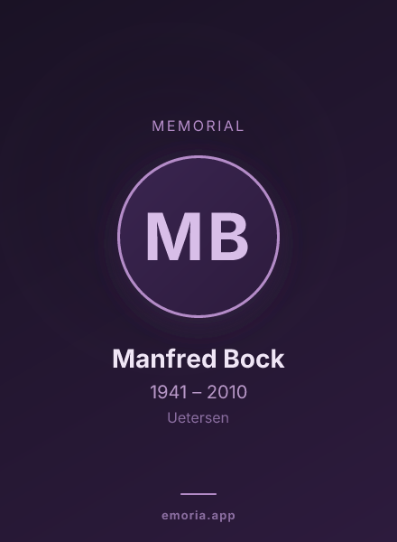 Memorial portrait of Manfred Bock