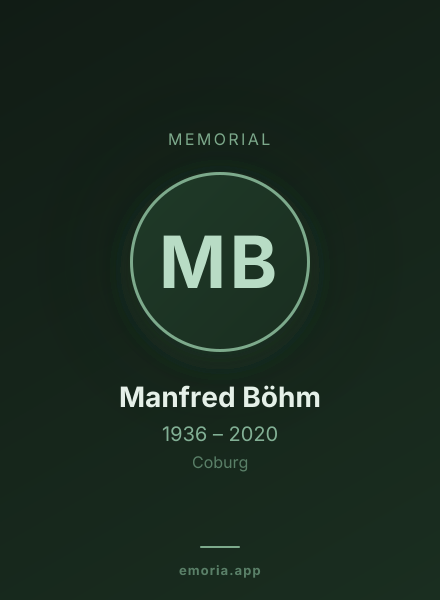 Memorial portrait of Manfred Böhm