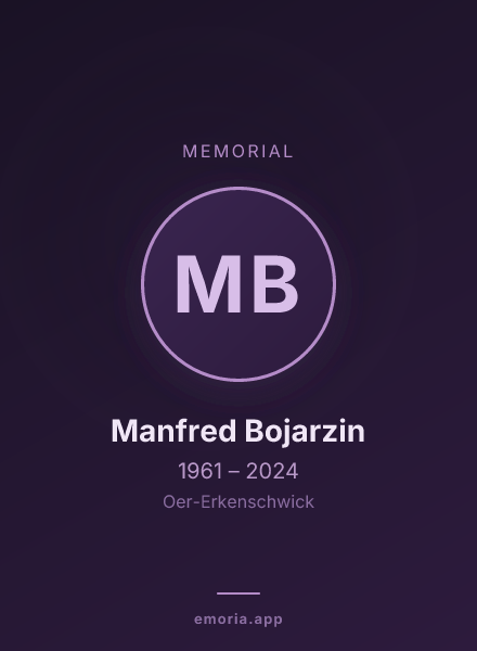 Memorial portrait of Manfred Bojarzin