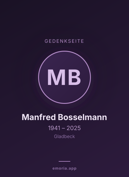 Gedenkportrait von Manfred Bosselmann