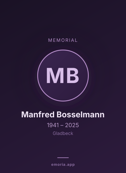 Memorial portrait of Manfred Bosselmann
