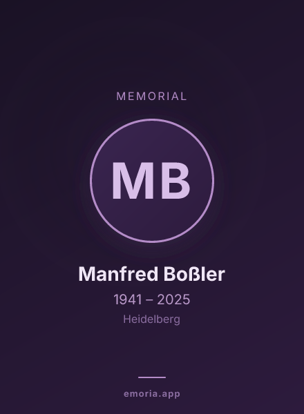 Memorial portrait of Manfred Boßler