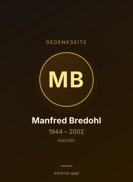 Gedenkportrait von Manfred Bredohl