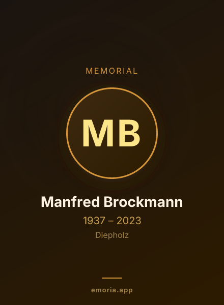 Memorial portrait of Manfred Brockmann
