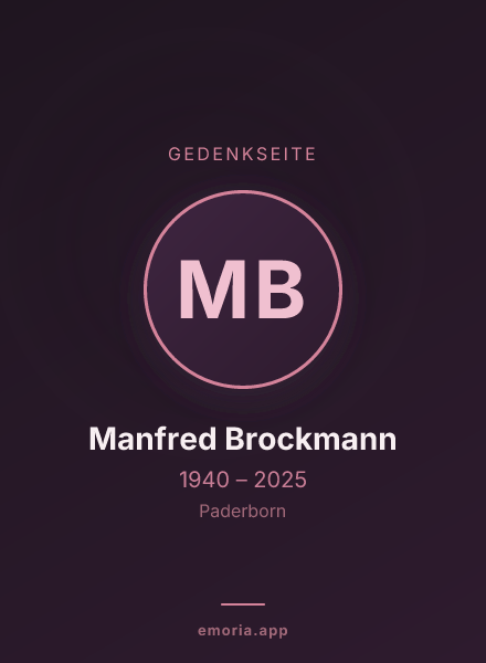 Gedenkportrait von Manfred Brockmann