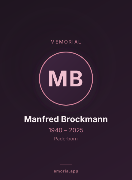 Memorial portrait of Manfred Brockmann