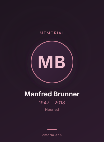 Memorial portrait of Manfred Brunner