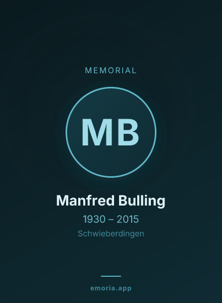 Memorial portrait of Manfred Bulling