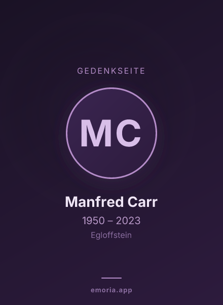 Gedenkportrait von Manfred Carr