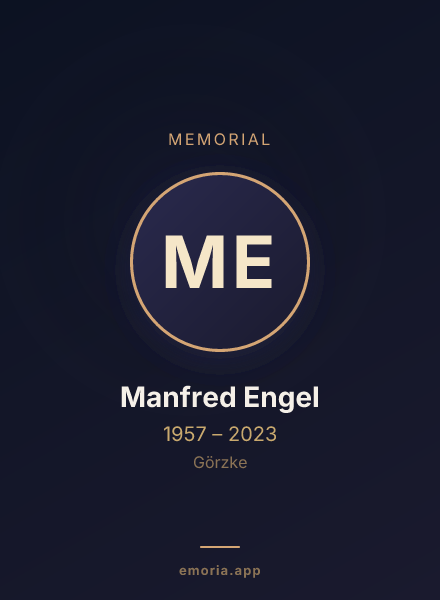 Memorial portrait of Manfred Engel