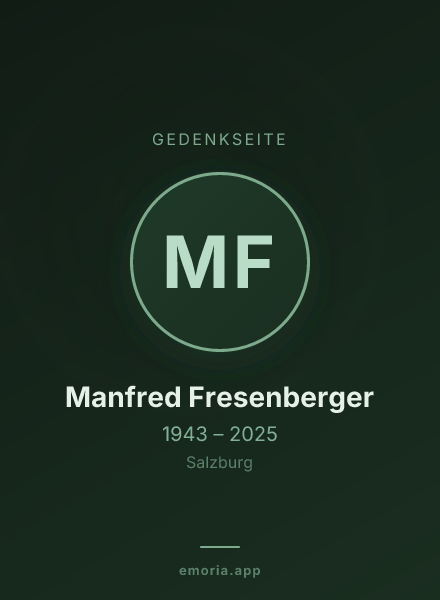 Gedenkportrait von Manfred Fresenberger