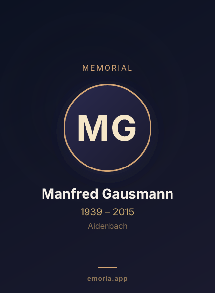 Memorial portrait of Manfred Gausmann