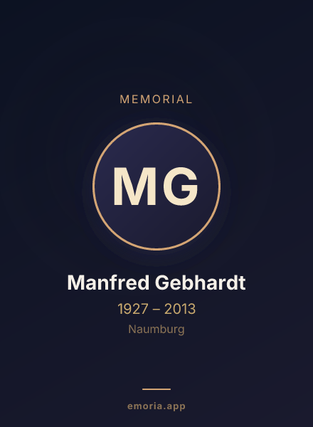 Memorial portrait of Manfred Gebhardt