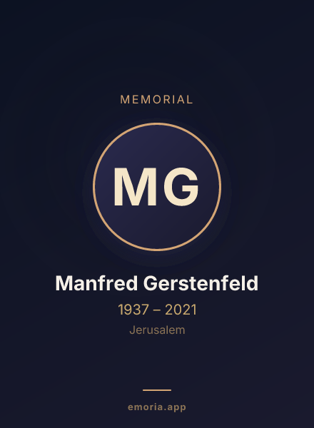 Memorial portrait of Manfred Gerstenfeld