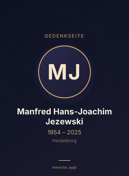 Gedenkportrait von Manfred Hans-Joachim Jezewski