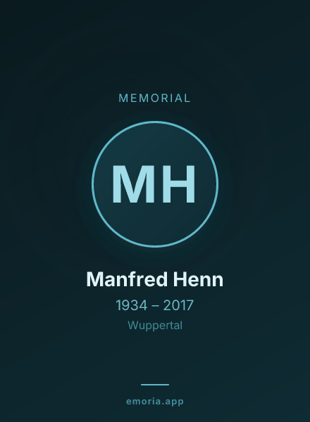 Memorial portrait of Manfred Henn