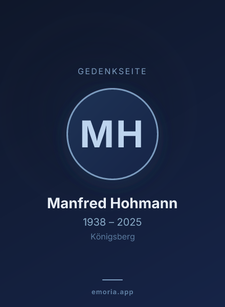 Gedenkportrait von Manfred Hohmann