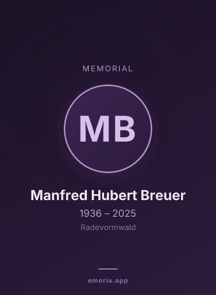 Memorial portrait of Manfred Hubert Breuer