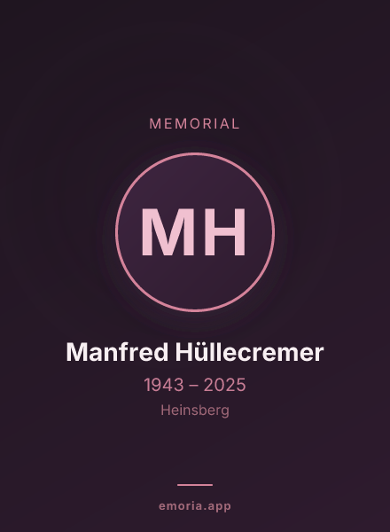 Memorial portrait of Manfred Hüllecremer