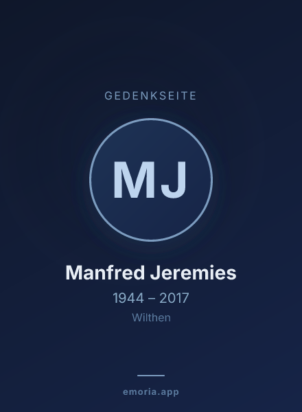 Gedenkportrait von Manfred Jeremies
