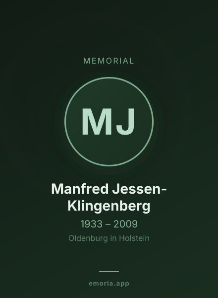Memorial portrait of Manfred Jessen-Klingenberg