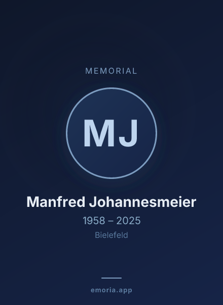 Memorial portrait of Manfred Johannesmeier