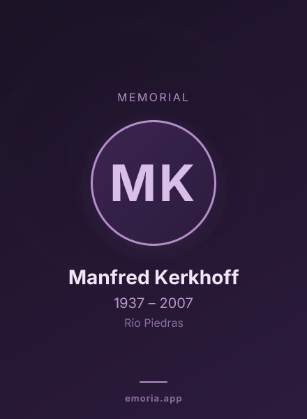 Memorial portrait of Manfred Kerkhoff
