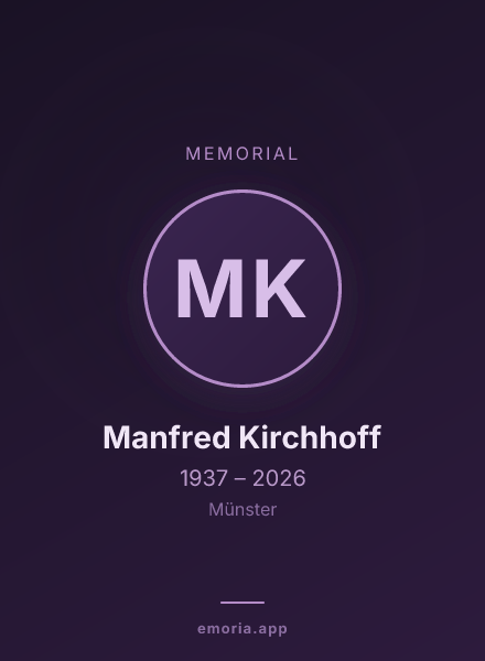 Memorial portrait of Manfred Kirchhoff