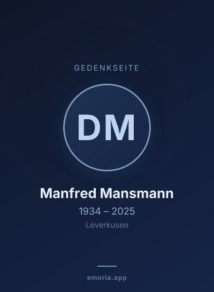Gedenkportrait von Dr. Manfred Mansmann