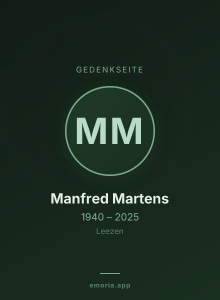 Gedenkportrait von Manfred Martens