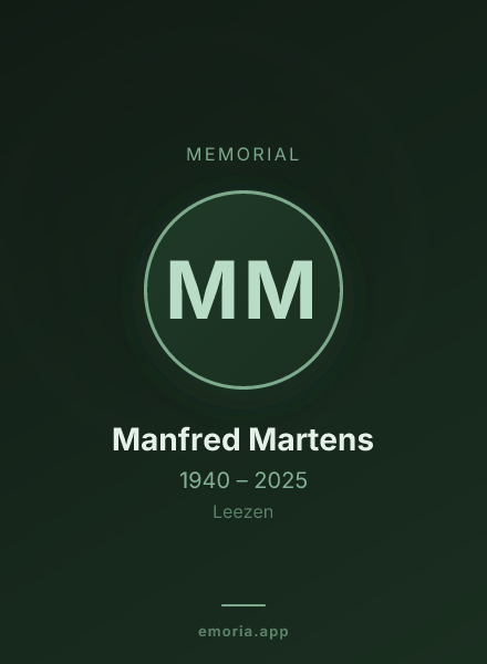 Memorial portrait of Manfred Martens