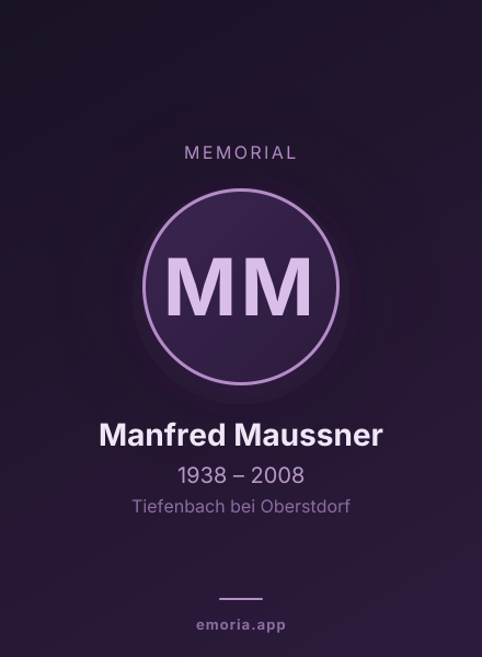 Memorial portrait of Manfred Maussner