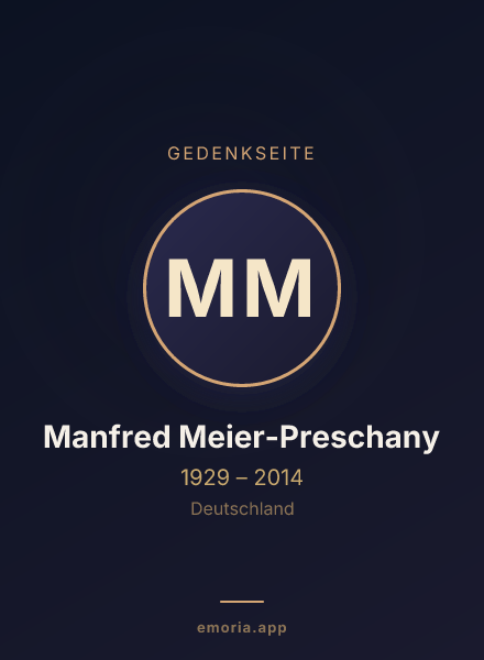 Gedenkportrait von Manfred Meier-Preschany