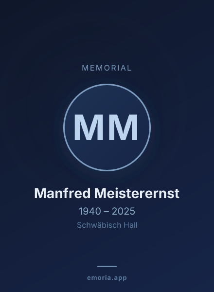 Memorial portrait of Manfred Meisterernst