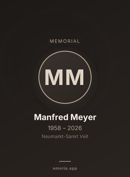 Memorial portrait of Manfred Meyer