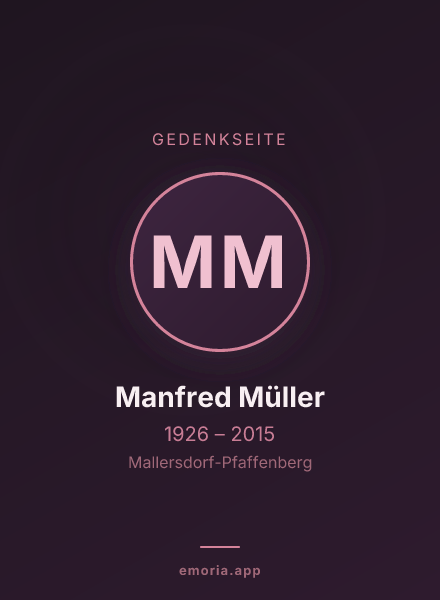 Gedenkportrait von Manfred Müller