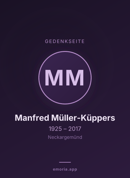 Gedenkportrait von Manfred Müller-Küppers