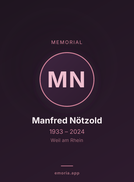 Memorial portrait of Manfred Nötzold