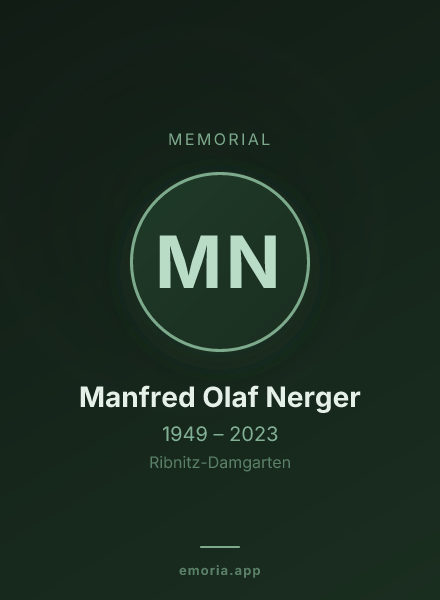 Memorial portrait of Manfred Olaf Nerger