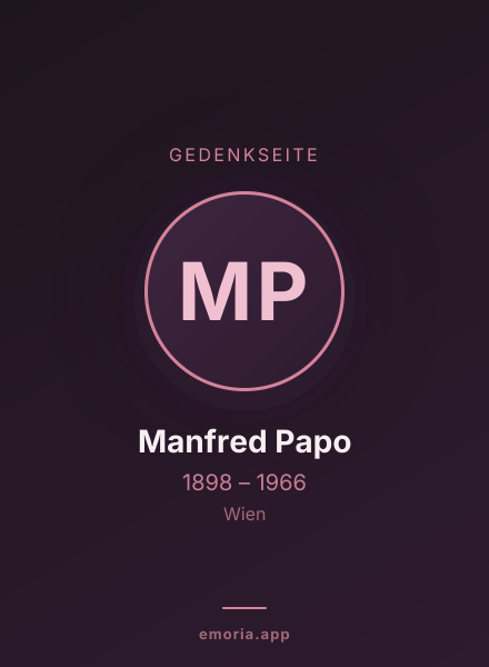 Gedenkportrait von Manfred Papo