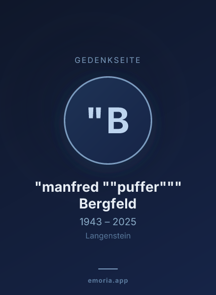 Gedenkportrait von "manfred ""puffer""" Bergfeld