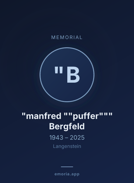 Memorial portrait of "manfred ""puffer""" Bergfeld