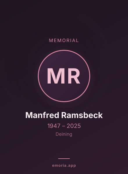 Memorial portrait of Manfred Ramsbeck