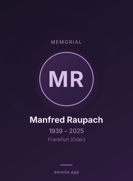 Memorial portrait of Manfred Raupach